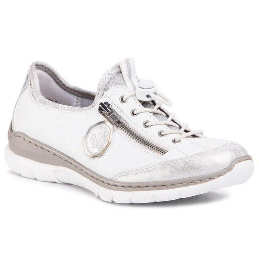 Rieker női bőr cipzáras/fűzős fehér kényelmi cipő L3263-80