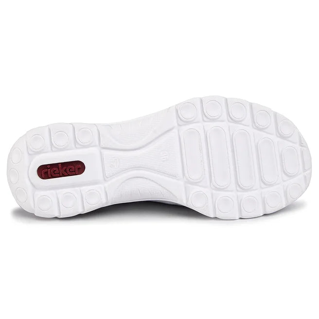 Rieker női bőr cipzáras/fűzős fehér kényelmi cipő L3263-80